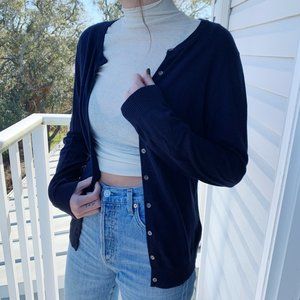 Navy J. Crew Cardigan